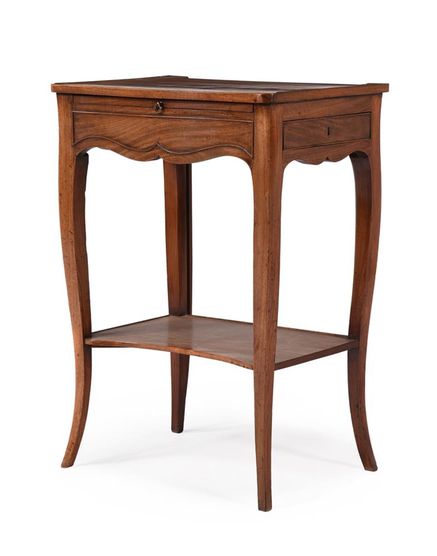 A GEORGE III MAHOGANY WRITING DESK, IN FRENCH HEPPLEWHITE STYLE, CIRCA 1775