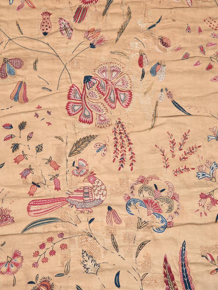 A FINELY EMBROIDERED MUGHAL SUMMER CARPET OR FLOOR SPREAD, INDIAN, 18TH/19TH CENTURY - Image 5 of 6