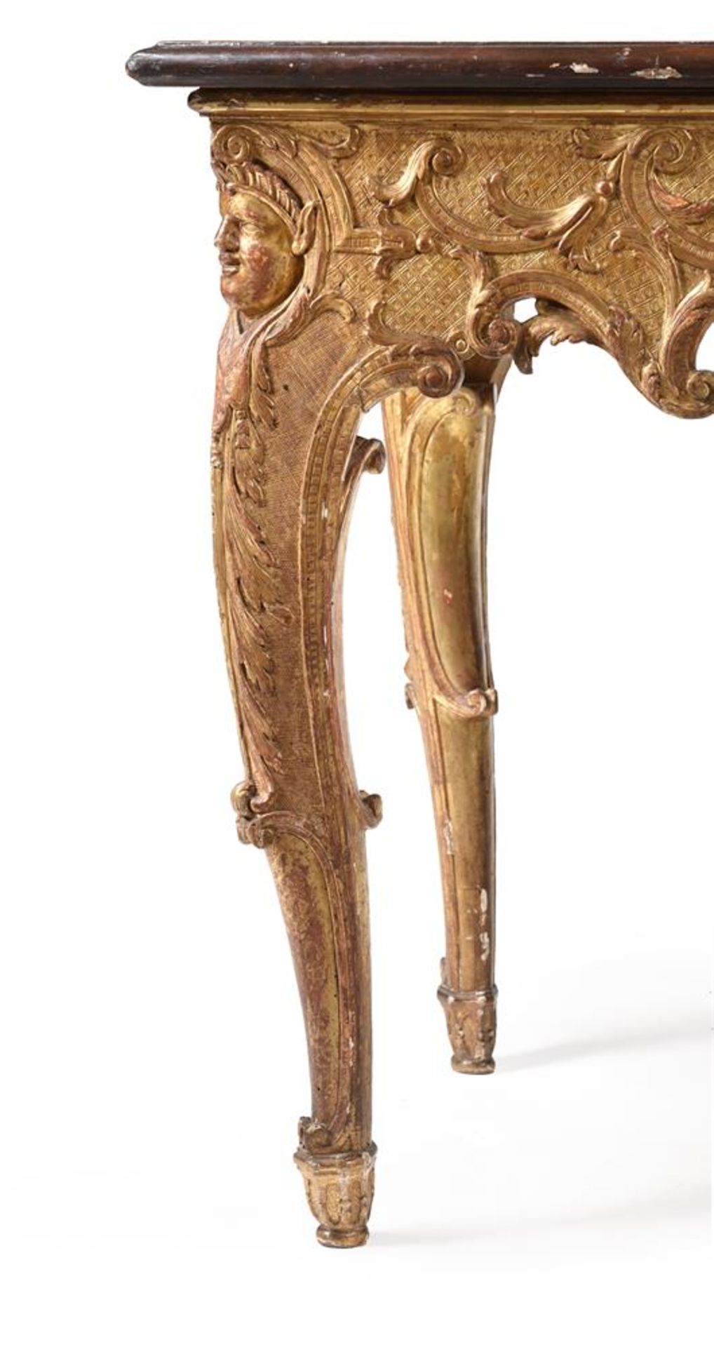 A REGENCE CARVED GILTWOOD AND GESSO CONSOLE TABLE, CIRCA 1720 - Image 4 of 5