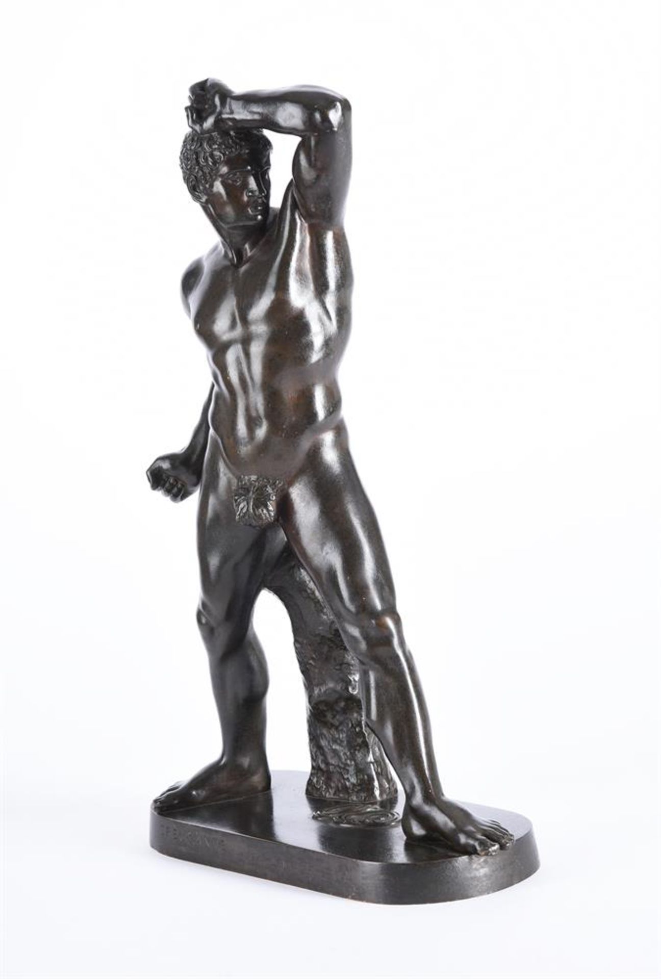 AFTER ANTONIO CANOVA (ITALIAN, 1757-1822), A BRONZE MODEL OF THE PUGILIST CREUGAS, ITALIAN