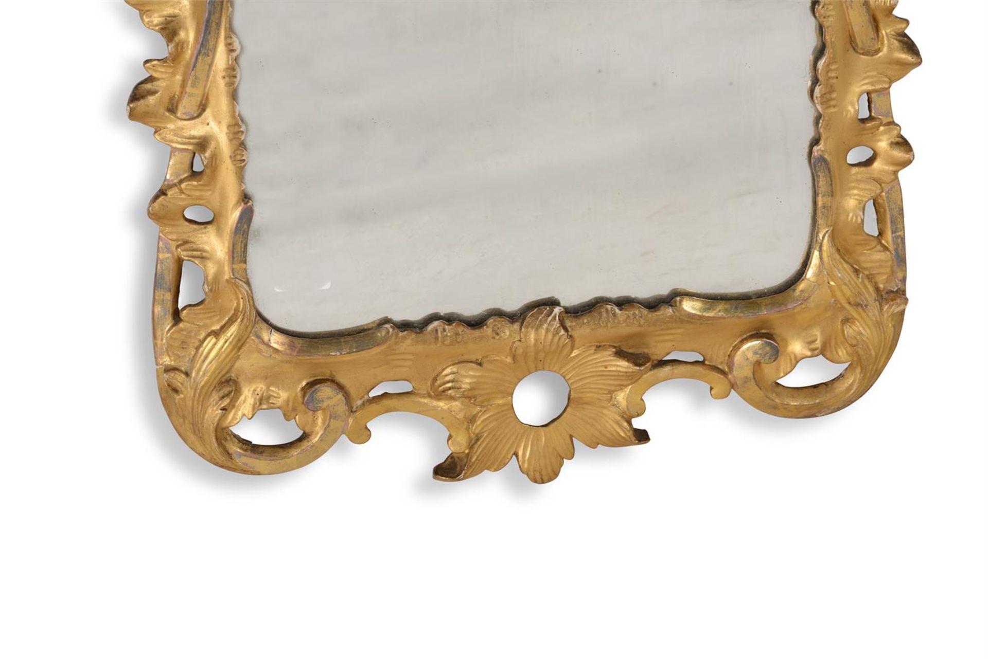 AN EARLY GEORGE III CARVED GILTWOOD WALL MIRROR, CIRCA 1760 - Image 3 of 4
