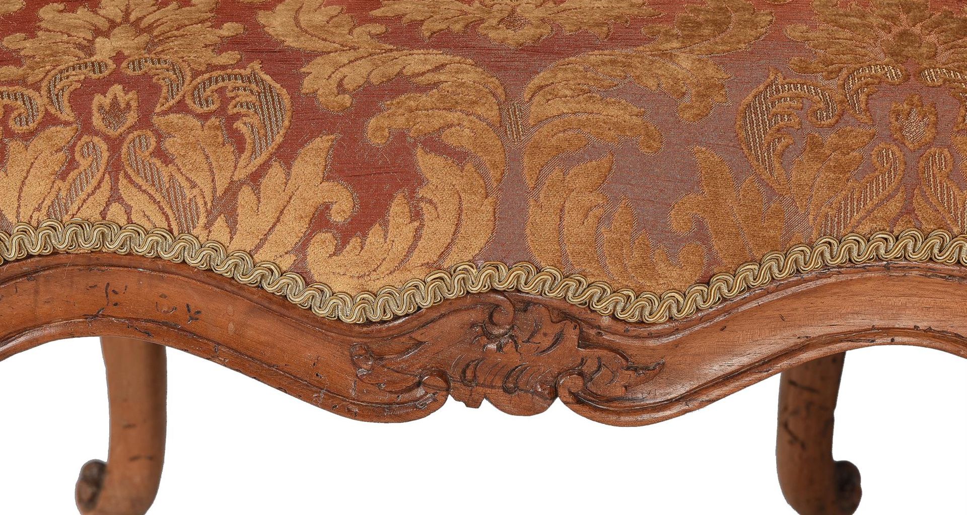 A LOUIS XV WALNUT AND UPHOLSTERED FAUTEUIL, MID 18TH CENTURY - Image 3 of 6