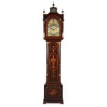 A LATE VICTORIAN INLAID MAHOGANY QUARTER-CHIMING EIGHT-DAY LONGCASE CLOCK