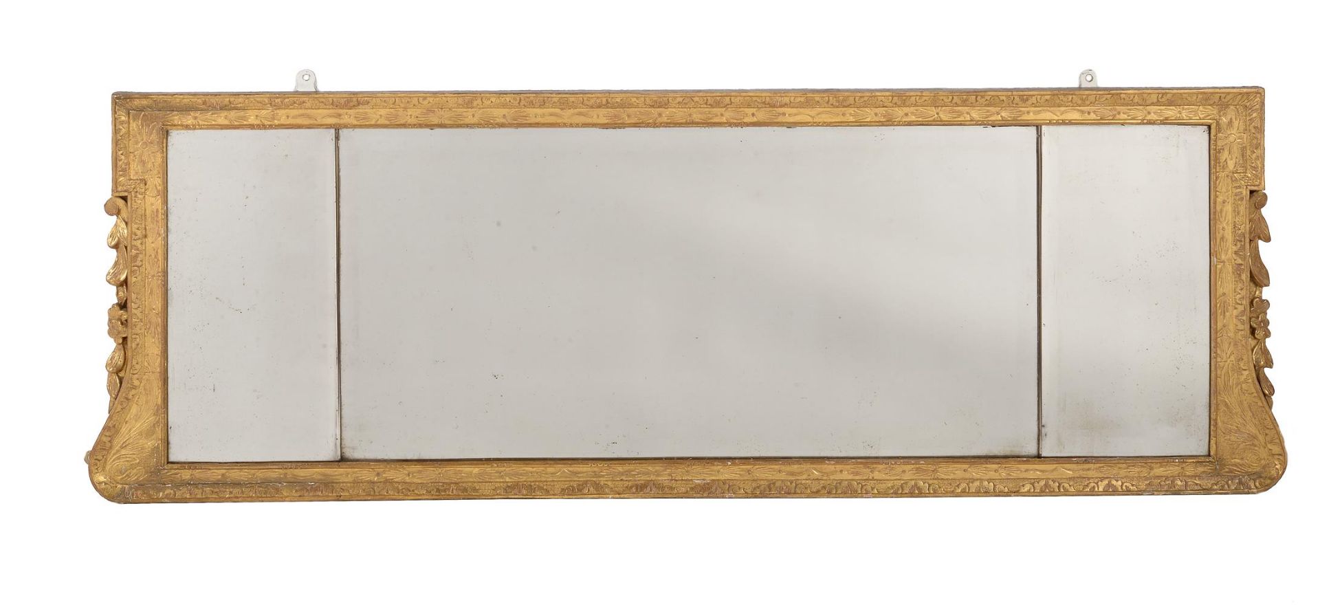 A GEORGE II GILTWOOD AND GESSO MIRROR OR 'CHIMNEY GLASS', CIRCA 1735