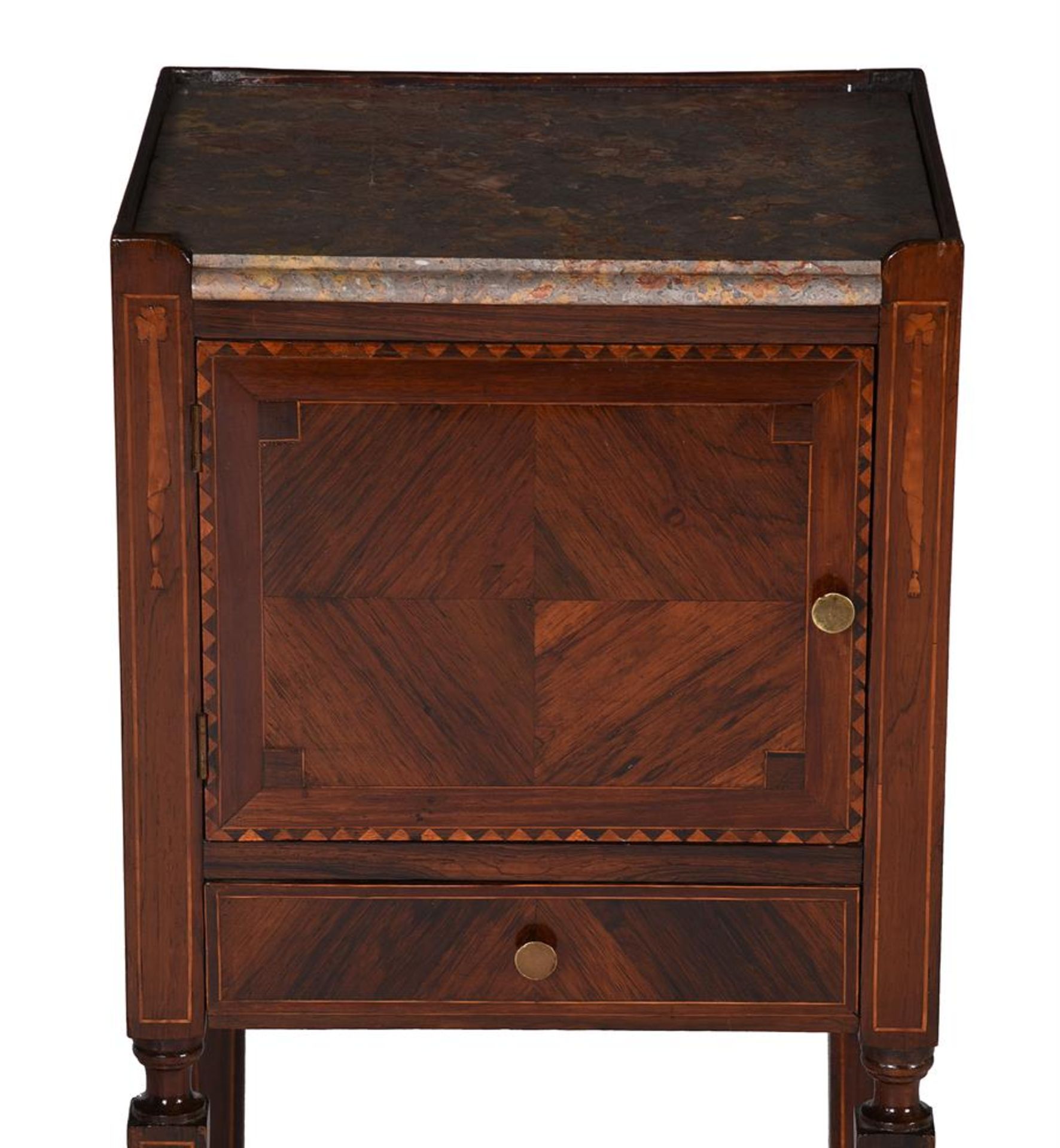 Y A PAIR OF ITALIAN ROSEWOOD AND MARQUETRY BEDSIDE CABINETS, EARLY 19TH CENTURY - Bild 3 aus 6