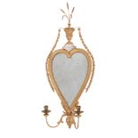 A GEORGE III GILTWOOD HEART SHAPED GIRANDOLE MIRROR, LATE 18TH/EARLY 19TH CENTURY