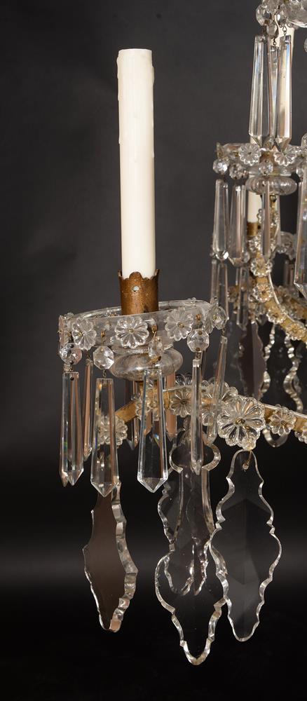 A LARGE ITALIAN CUT-GLASS AND GILT IRON TWENTY EIGHT-LIGHT CHANDELIER, PIEDMONTESE - Image 7 of 12