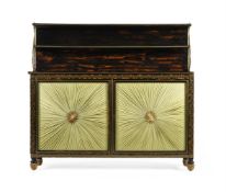 A REGENCY CALAMANDER, BRASS MARQUETRY AND GILT BRONZE MOUNTED SIDE CABINET, CIRCA 1815