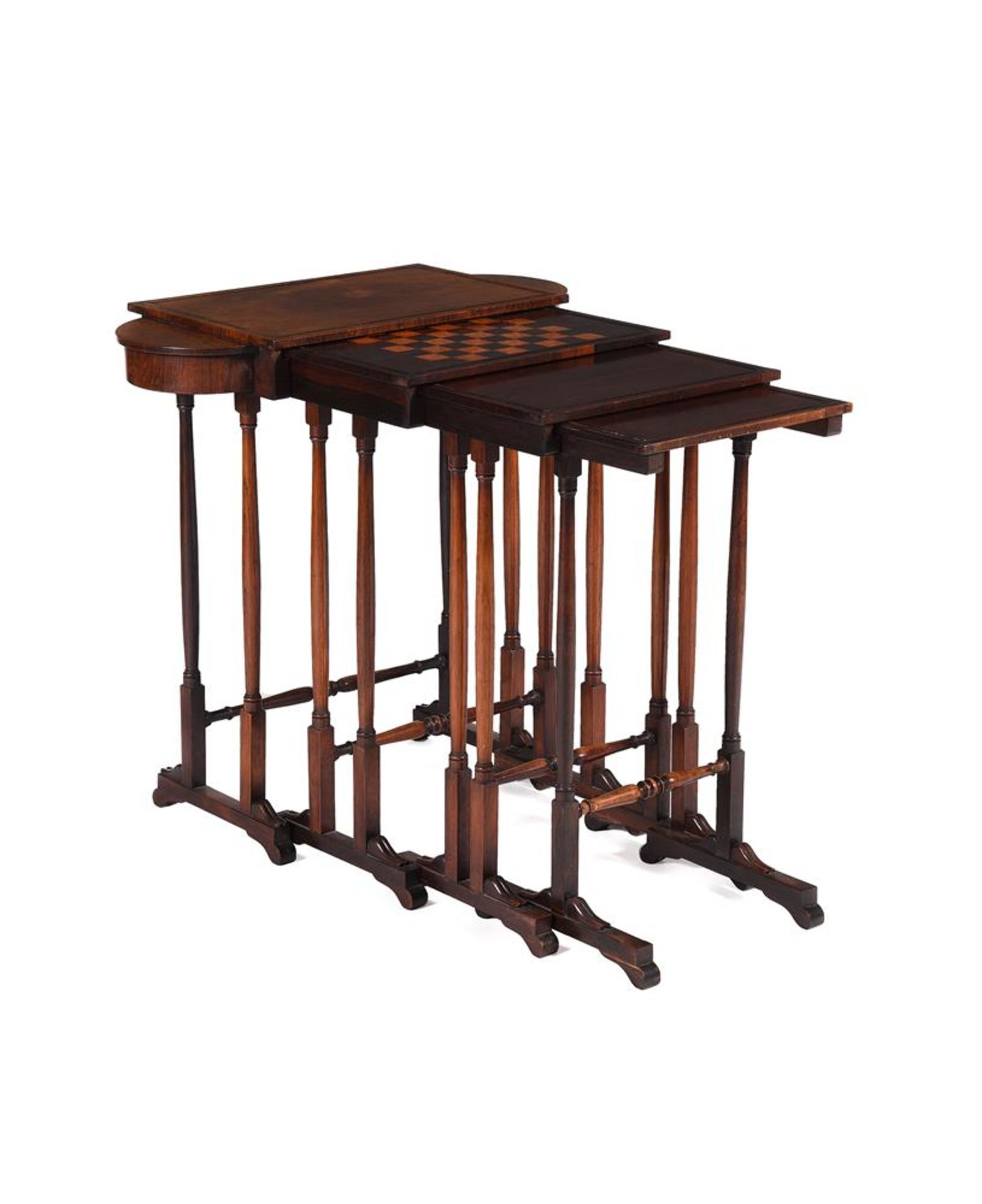 Y A SET OF REGENCY ROSEWOOD QUARTETTO TABLES, EARLY 19TH CENTURY - Image 2 of 7