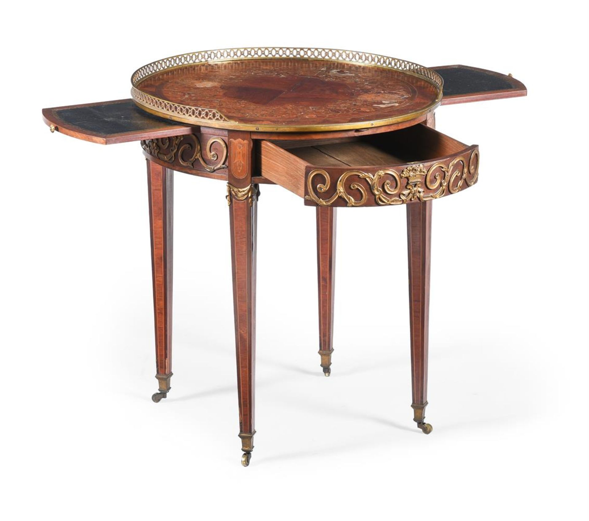 Y A CONTINENTAL AMARANTH AND MARQUETRY OCCASIONAL TABLE, LATE 18TH/ EARLY 19TH CENTURY - Image 3 of 4