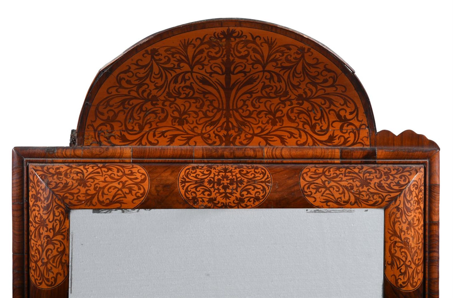 A WILLIAM & MARY WALNUT AND SEAWEED MARQUETRY WALL MIRROR, CIRCA 1690 - Image 2 of 3