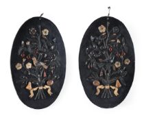 A PAIR OF OVAL PIETRA DURE RELIEF PANELS, ITALIAN OR FRENCH, CIRCA 1850-1870