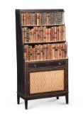 A REGENCY SIMULATED ROSEWOOD AND PARCEL GILT 'WATERFALL' OPEN BOOKCASE, CIRCA 1815