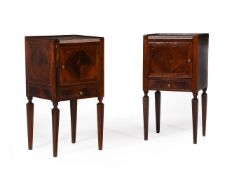 Y A PAIR OF ITALIAN ROSEWOOD AND MARQUETRY BEDSIDE CABINETS, EARLY 19TH CENTURY