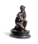 AFTER THE ANTIQUE, A BRONZE FIGURE 'CROUCHING VENUS' PROBABLY ENGLISH, EARLY 19TH CENTURY