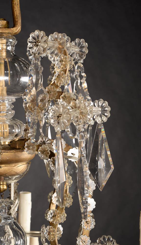 A LARGE ITALIAN CUT-GLASS AND GILT IRON TWENTY EIGHT-LIGHT CHANDELIER, PIEDMONTESE - Image 4 of 12