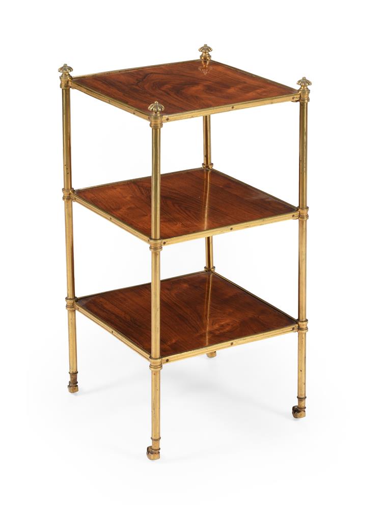 Y A REGENCY ROSEWOOD AND GILT BRASS THREE TIER ETAGERE, CIRCA 1815 - Image 2 of 4