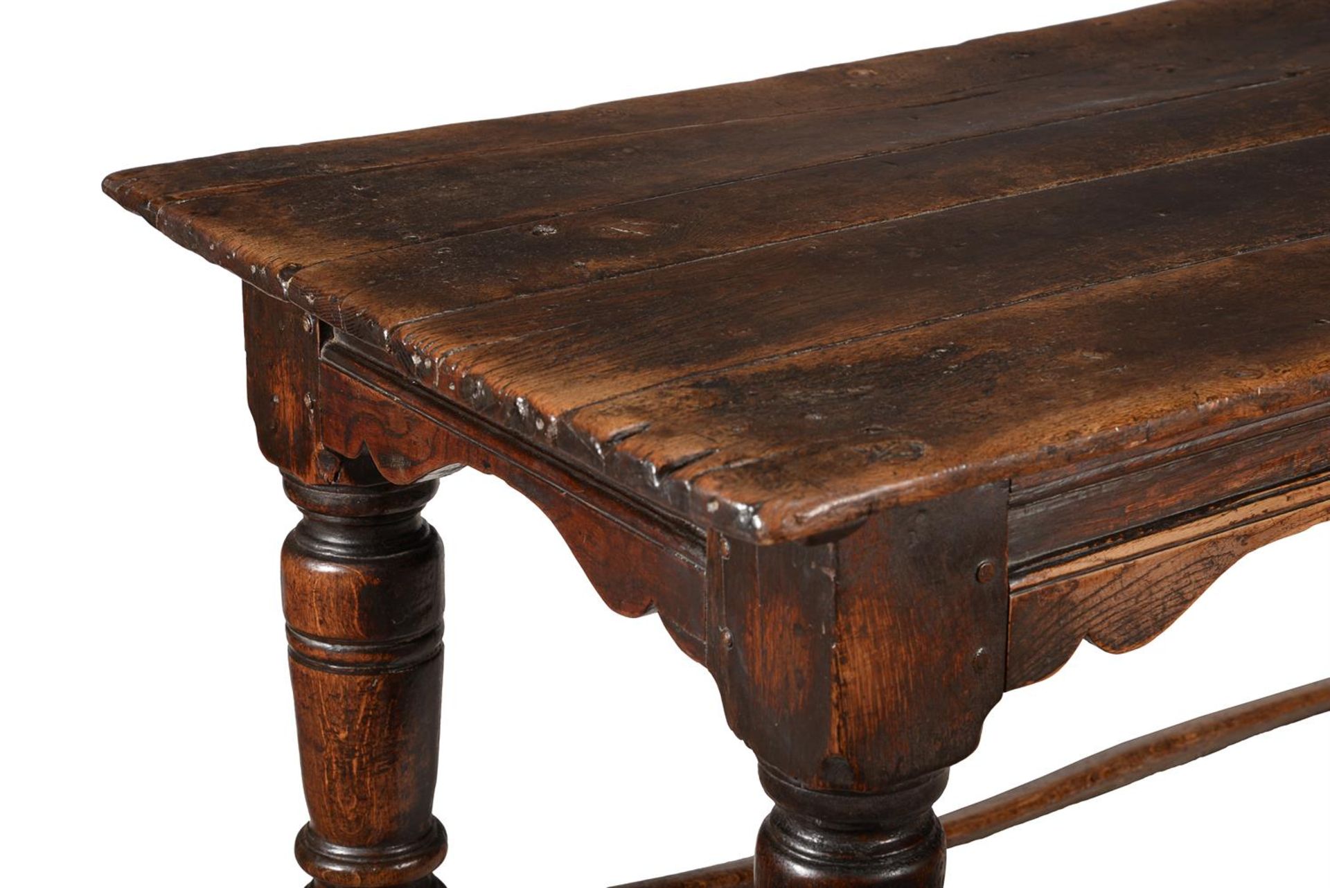 AN OAK REFECTORY TABLE, LATE 17TH CENTURY - Image 4 of 4