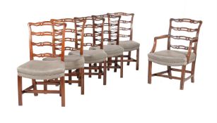 A SET OF TWELVE MAHOGANY DINING CHAIRS, IN PART 19TH CENTURY AND LATER