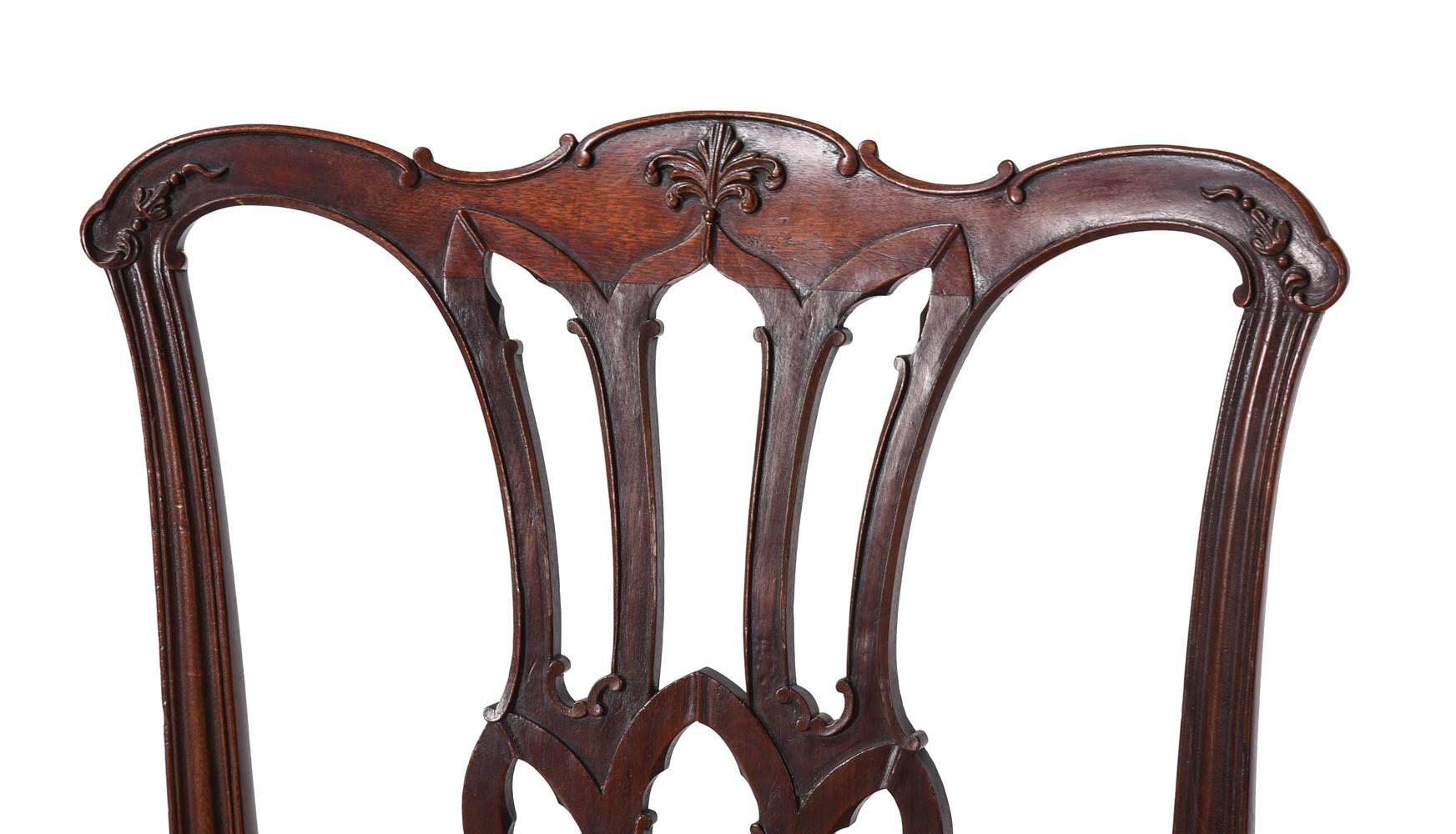 A SET OF NINE GEORGE III MAHOGANY DINING CHAIRS, IN THE MANNER OF THOMAS CHIPPENDALE, CIRCA 1770 - Image 2 of 3