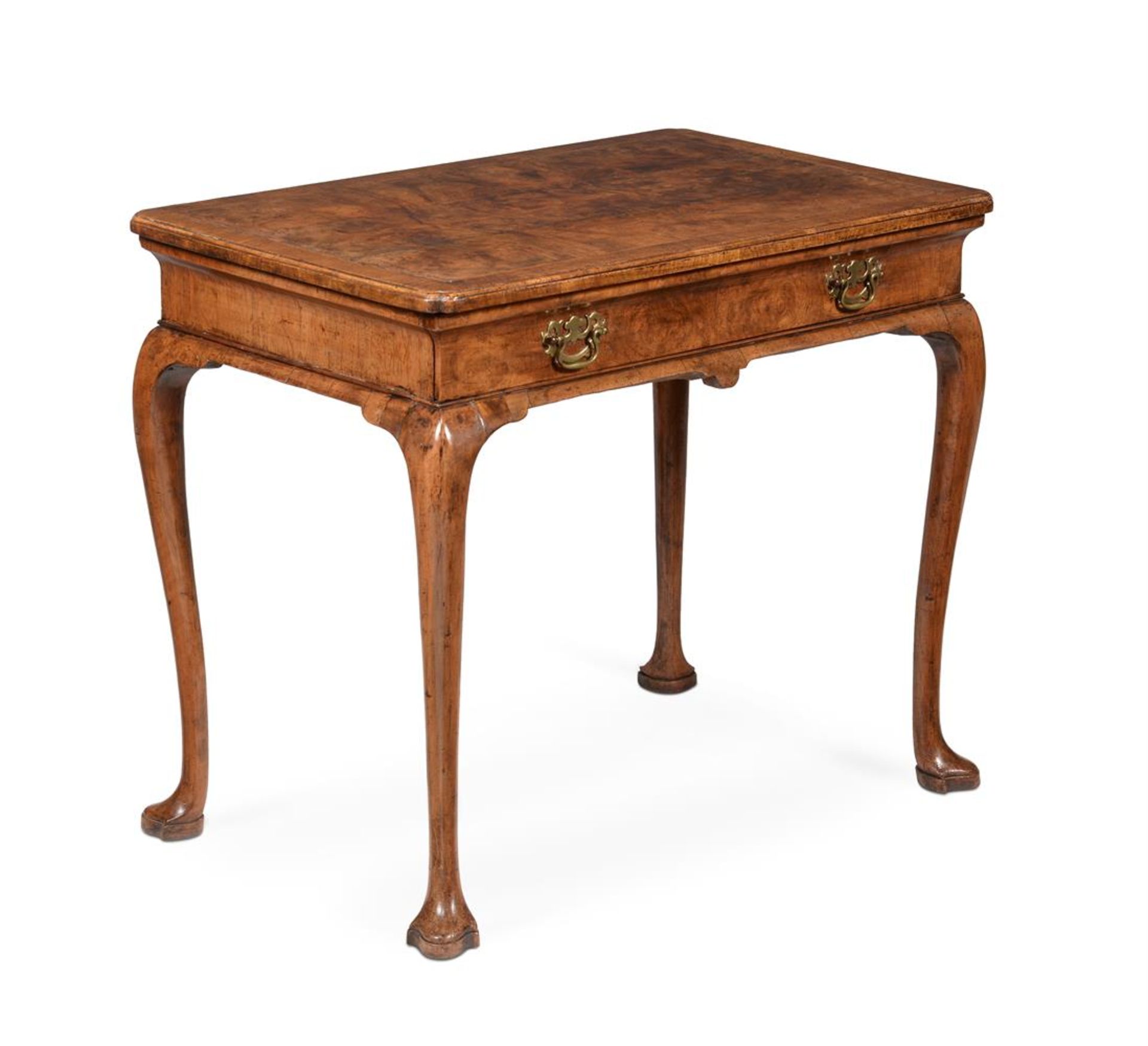 A GEORGE I FIGURED WALNUT SIDE TABLE, CIRCA 1720