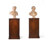 A PAIR OF GEORGE III MAHOGANY PEDESTAL CUPBOARDS, IN THE MANNER OF INCE & MAYHEW, CIRCA 1790