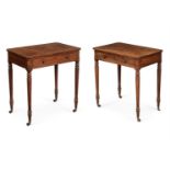 A CLOSELY MATCHED PAIR OF GEORGE IV MAHOGANY CHAMBER TABLES, ATTRIBUTED TO GILLOWS, CIRCA 1820