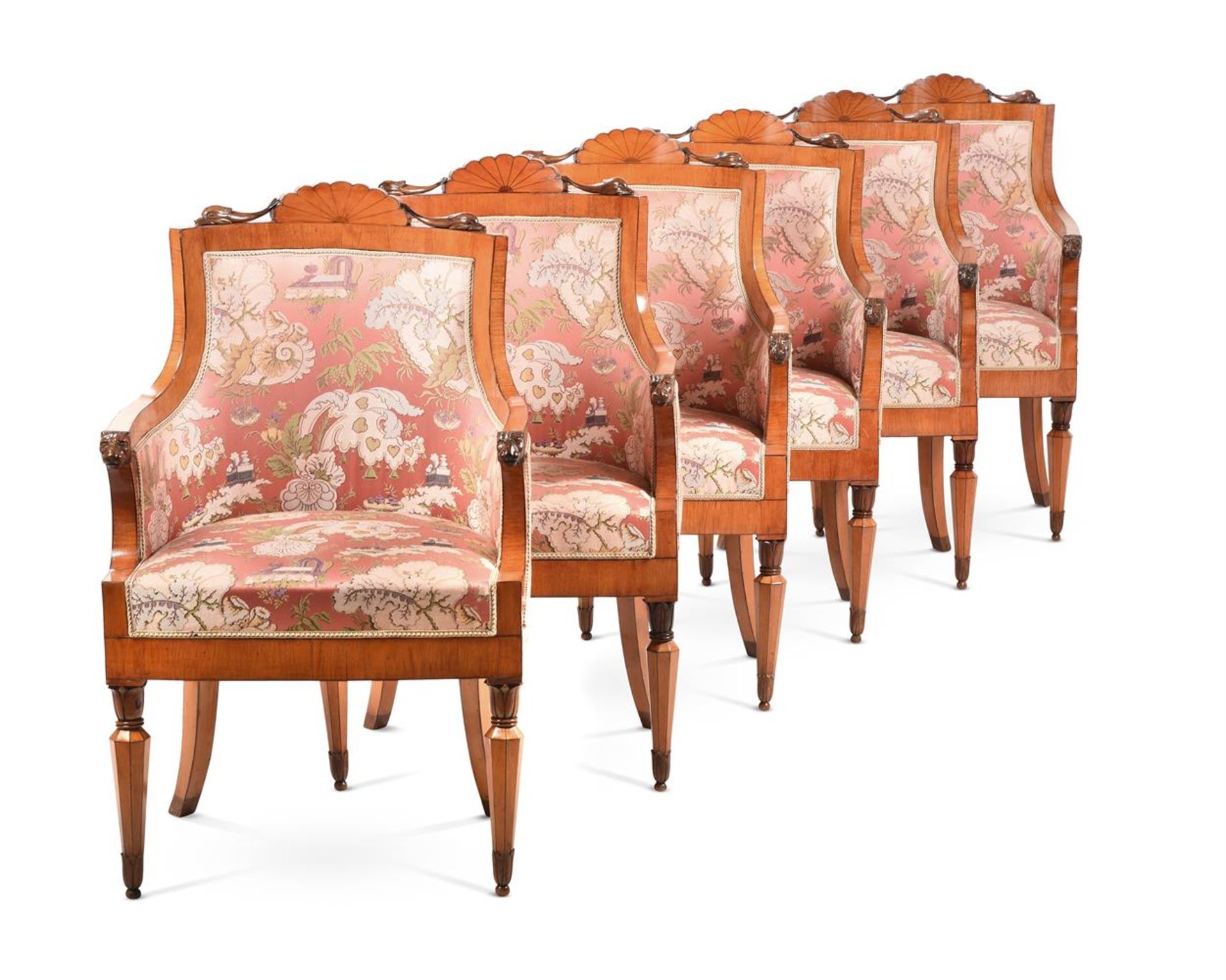 A SET OF SIX ITALIAN FRUITWOOD ARMCHAIRS, CIRCA 1827 - Bild 2 aus 7