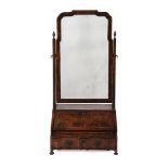 A QUEEN ANNE WALNUT AND FEATHER BANDED DRESSING MIRROR, EARLY 18TH CENTURY