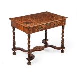 A FIGURED WALNUT AND SEAWEED MARQUETRY SIDE TABLE, CIRCA 1690 AND LATER