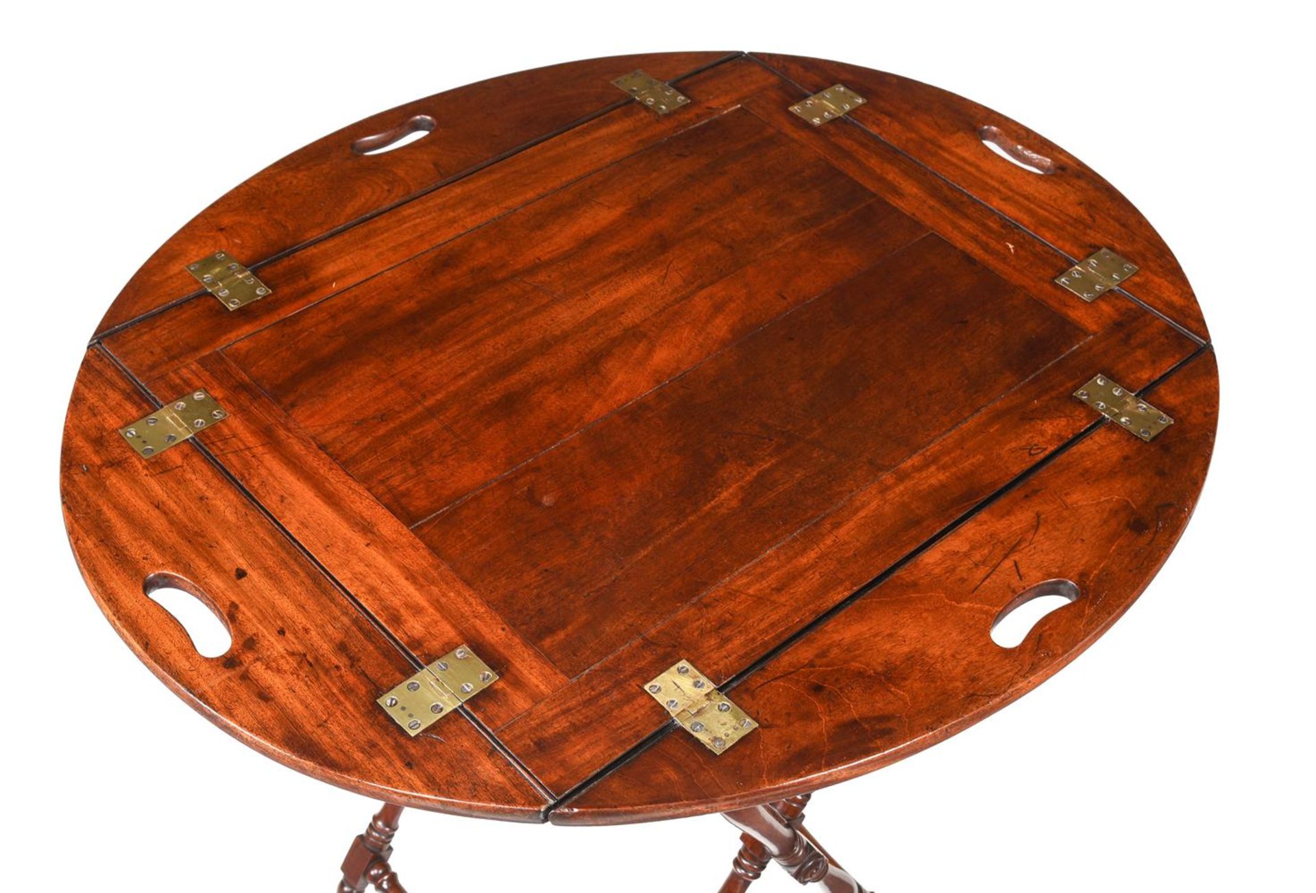 A GEORGE III MAHOGANY BUTLER'S TRAY ON STAND, CIRCA 1780 - Bild 4 aus 4