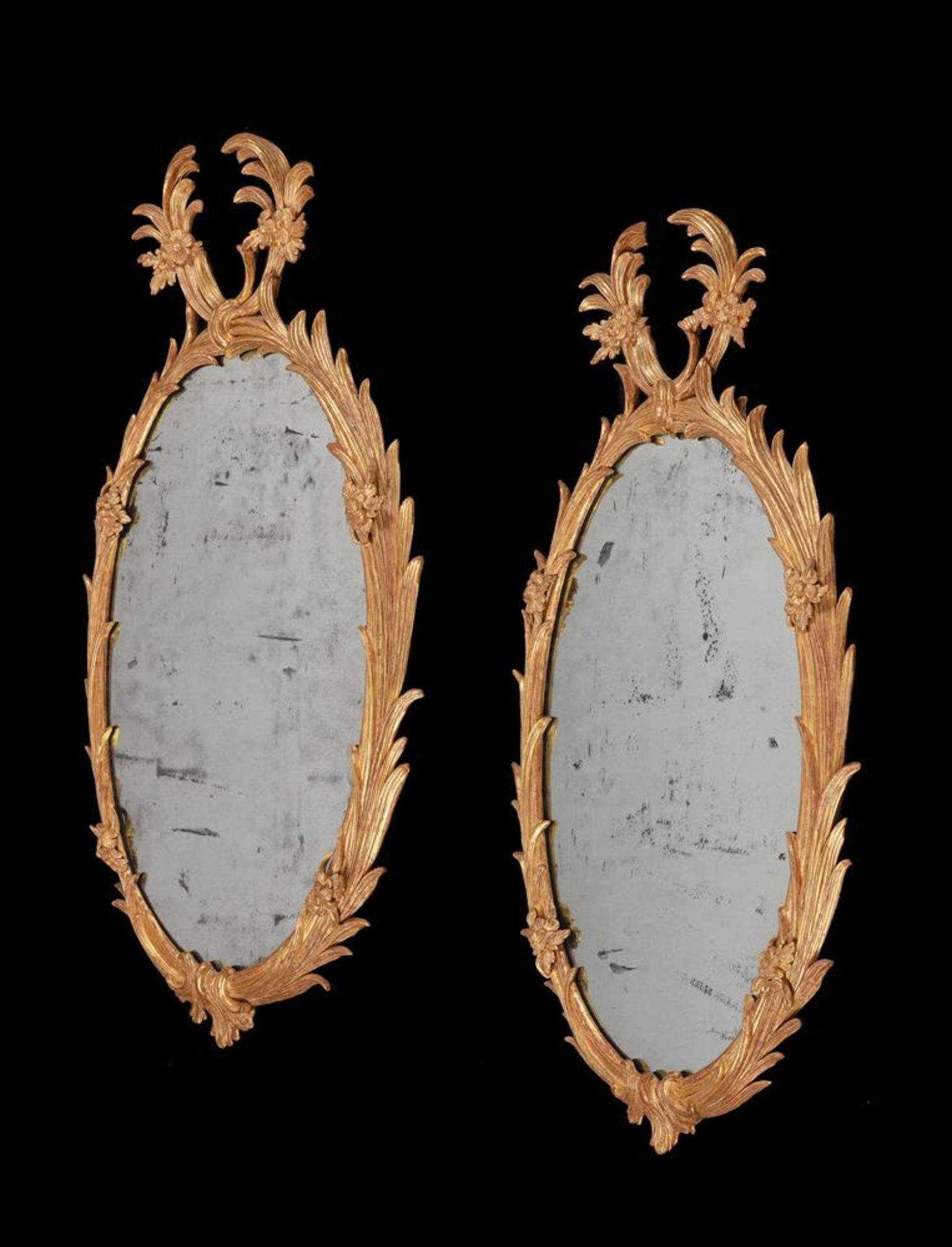 A PAIR OF GEORGE II GILTWOOD WALL MIRRORS, IN THE MANNER OF JOHN LINNELL, CIRCA 1755 - Image 4 of 12