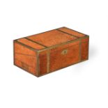 AN ANGLO CHINESE BURR EXOTIC HARDWOOD WRITING BOX, WITH A LATER WALNUT STAND, CIRCA 1830