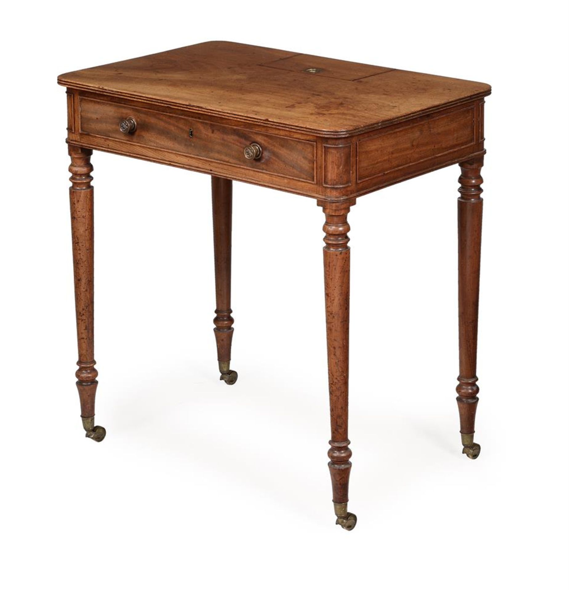 A CLOSELY MATCHED PAIR OF GEORGE IV MAHOGANY CHAMBER TABLES, ATTRIBUTED TO GILLOWS, CIRCA 1820 - Bild 5 aus 9