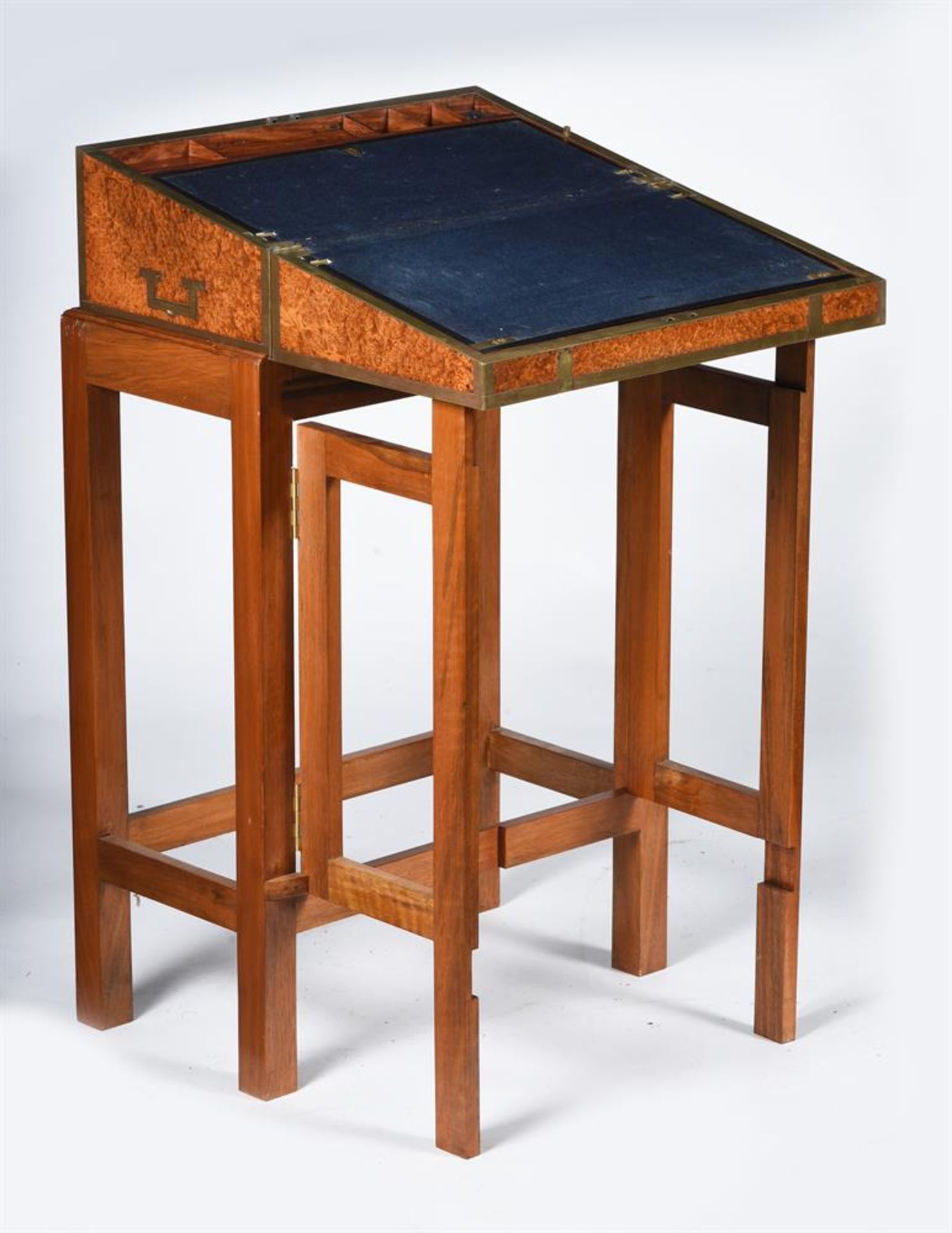 AN ANGLO CHINESE BURR EXOTIC HARDWOOD WRITING BOX, WITH A LATER WALNUT STAND, CIRCA 1830 - Image 4 of 4