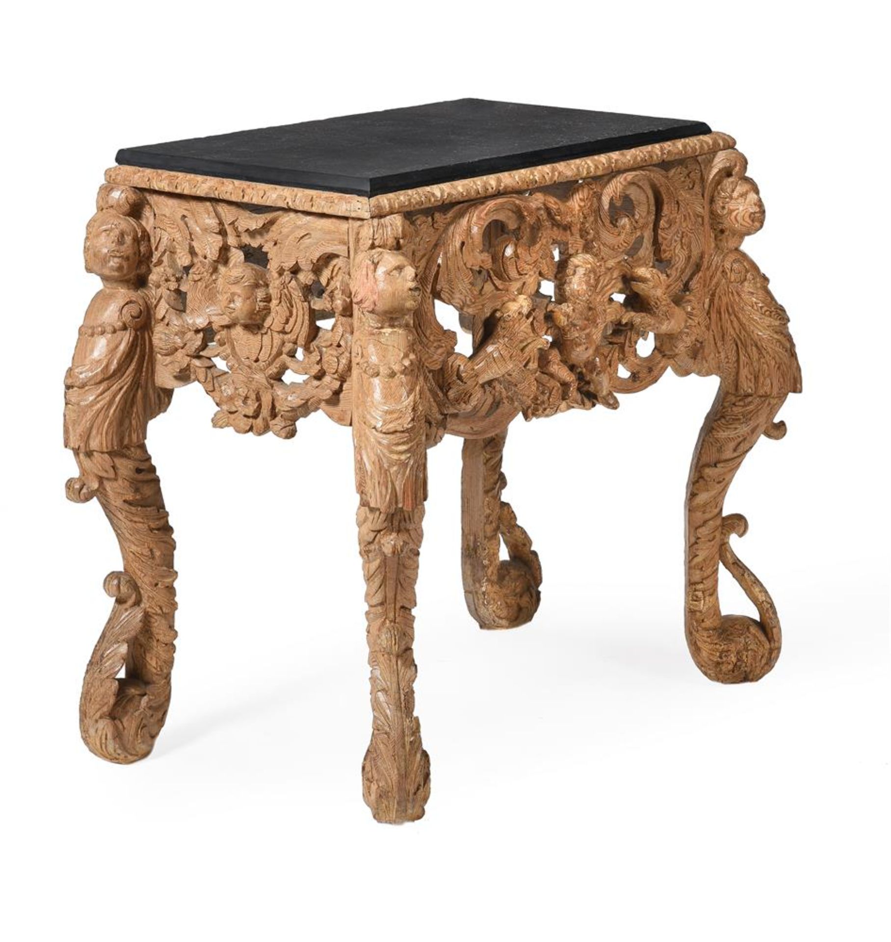 A CHARLES II CARVED PINE CABINET STAND, CIRCA 1680 - Bild 4 aus 4