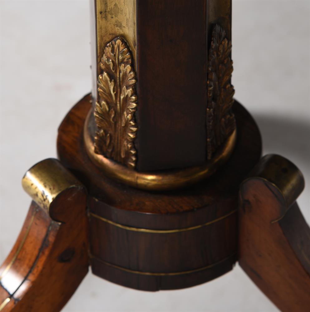 Y A ROSEWOOD AND GILT METAL OCTAGONAL TRIPOD TABLE, EARLY 19TH CENTURY - Image 4 of 4