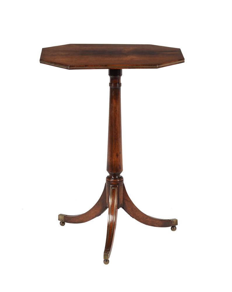 Y A REGENCY ROSEWOOD AND BRASS STRUNG TRIPOD TABLE, EARLY 19TH CENTURY