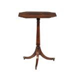 Y A REGENCY ROSEWOOD AND BRASS STRUNG TRIPOD TABLE, EARLY 19TH CENTURY