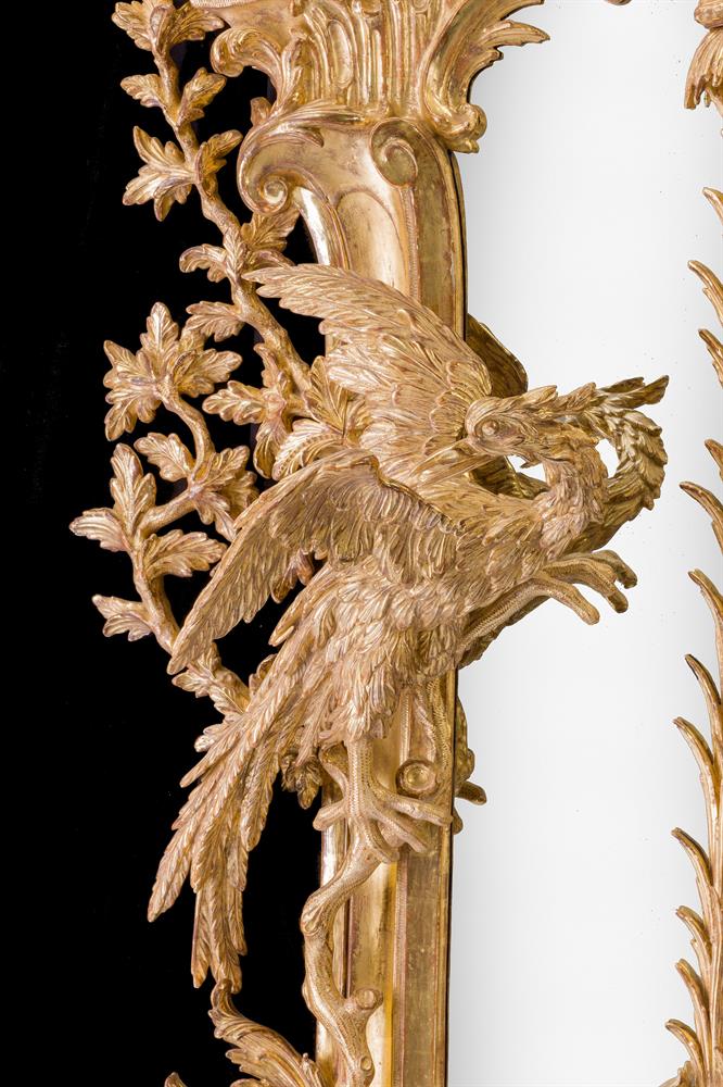 A PAIR OF MONUMENTAL CARVED GILTWOOD PIER MIRRORS, 19TH CENTURY - Image 11 of 13