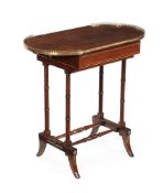 Y A REGENCY ROSEWOOD AND BRASS GAMES TABLE, IN THE MANNER OF GILLOWS, EARLY 19TH CENTURY