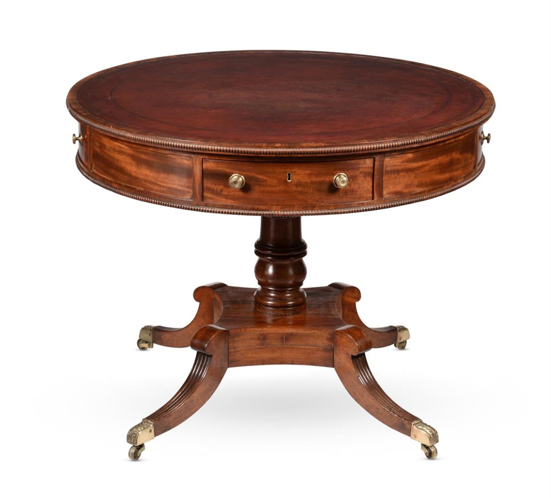 A REGENCY MAHOGANY DRUM LIBRARY TABLE, ATTRIBUTED TO GILLOWS, CIRCA 1815