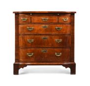 Y A GEORGE I WALNUT CHEST, CIRCA 1720 AND LATER