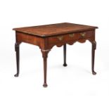 AN UNUSUAL GEORGE II MAHOGANY AND EXOTIC HARDWOOD SIDE TABLE, CIRCA 1750