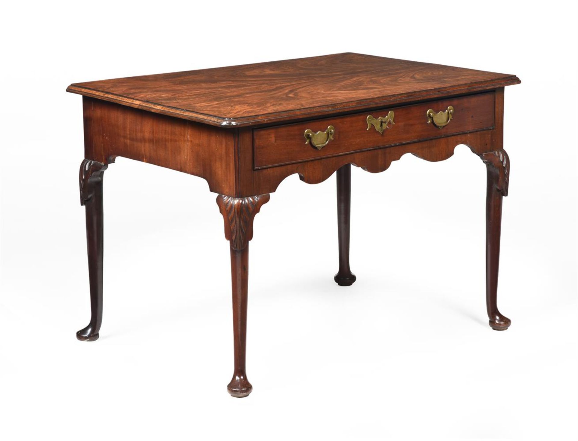 AN UNUSUAL GEORGE II MAHOGANY AND EXOTIC HARDWOOD SIDE TABLE, CIRCA 1750