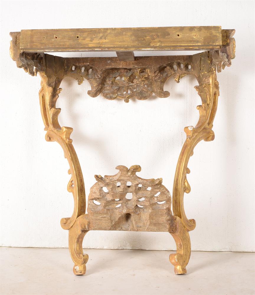 A LOUIS XV CARVED GILTWOOD CONSOLE TABLE, MID 18TH CENTURY - Image 4 of 5