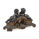 A LARGE FRENCH BRONZE MANTLE CLOCK CASE, LATE 19TH CENTURY, AFTER CARRIER BELLEUSE