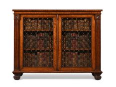 A REGENCY BROWN OAK LIBRARY CABINET, ATTRIBUTED TO GILLOWS OF LANCASTER, CIRCA 1820