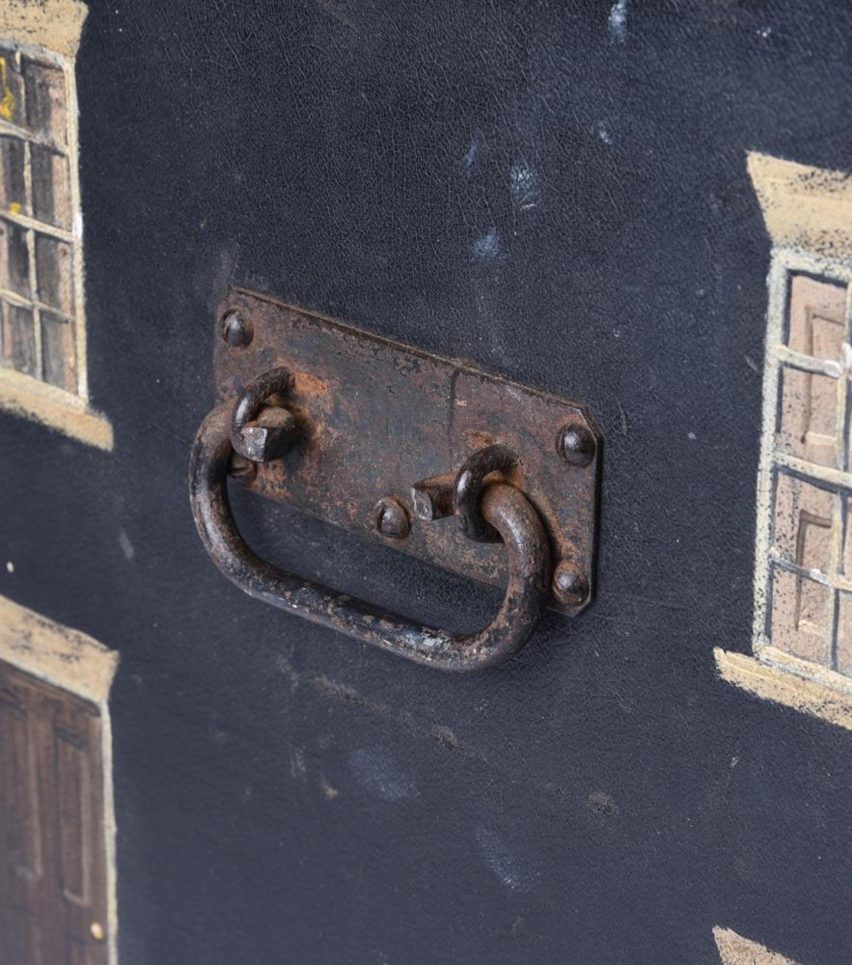 AN UNUSUAL PAINTED 'COUNTRY HOUSE' BOX OR TRUNK, LATE 18TH/EARLY 19TH CENTURY AND LATER - Image 6 of 6