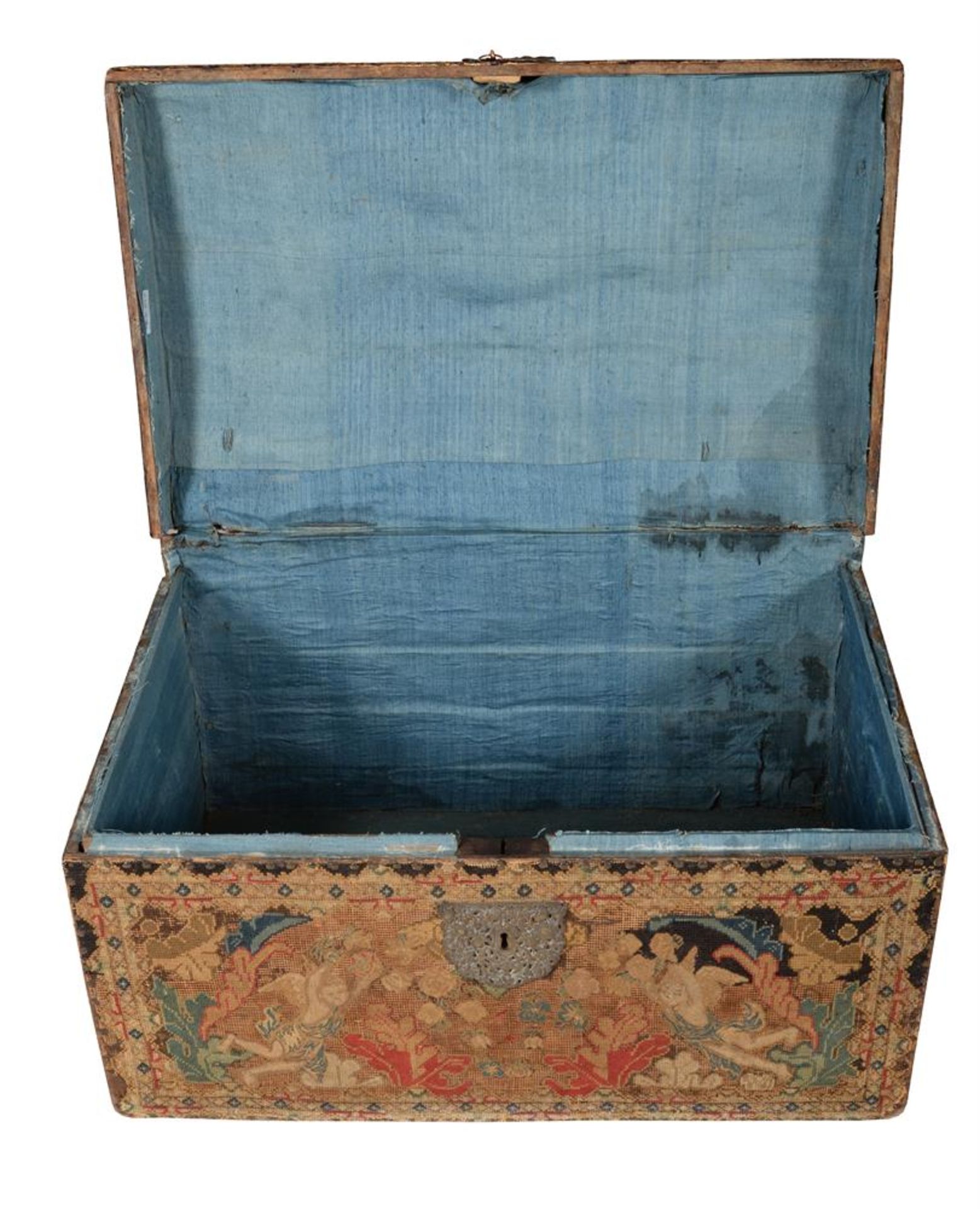 A GEORGE II GROS AND PETIT POINT NEEDLEWORK COVERED CHEST, CIRCA 1755 - Bild 7 aus 7